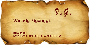 Várady Gyöngyi névjegykártya